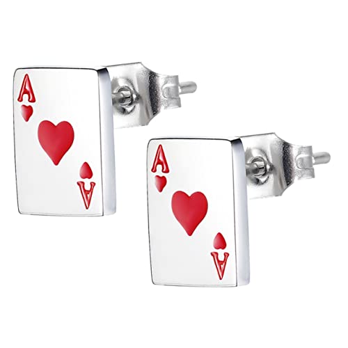 Ipetboom Poker Design Ohrschmuck Für Mädchen Modeschmuck Ohrringe Mit Poker Herzen Ohrringe Damen Mädchen Ohrstecker Schmuck Für von Ipetboom