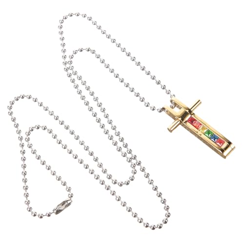 Ipetboom Pride Kreuzanhänger Halskette für Männer Bunter Regenbogen mit Metallkette Glatte Oberfläche Komfortabel Modisches Schmuckstück für Alltag von Ipetboom