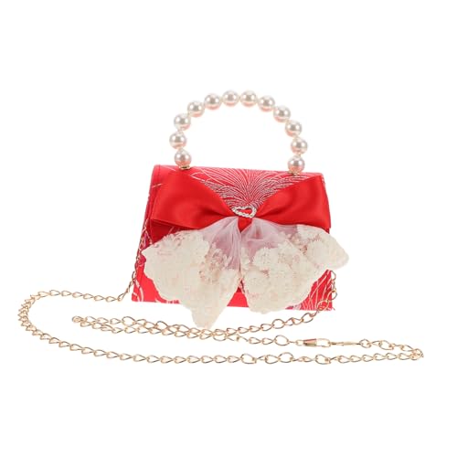 Ipetboom Perlen Schultertasche Mit Schleife Für Mädchen Princess Chain Bag Für Chinesische Neujahrsgeldumschläge Festliche Umhängetasche Mit Luxuriösen Perlenakzenten Und Vielseitigen von Ipetboom