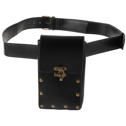 Ipetboom Punk Gürteltasche Vintage Hüfttasche PU Material Verstellbar für Damen und Herren für Outdoor Sport Geldtasche für Festivals und Reisen von Ipetboom