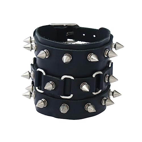 Ipetboom Punk Armband Für Männer Aus Rindsleder Mit Nieten Handgelenk Kette Im Punk-stil Herren Armband Für Handgelenk Dekoration von Ipetboom