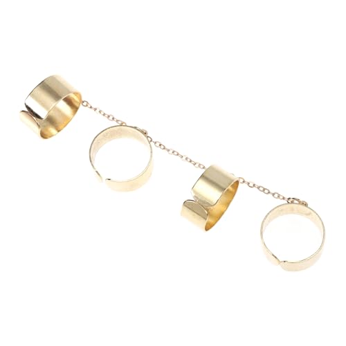 Ipetboom Punk-stil Kettenglied Verstellbarer Offener Ring Für Mehrere Finger Party Konzert Zeremonie Schmuck von Ipetboom