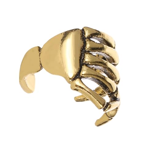 Ipetboom Punk Skeleton Hand Ohrclip Kreatives nicht Durchdringendes Ohrzubehör für Frauen und Mädchen Umweltfreundliches Material Goldene Farbe für Besondere Anlässe von Ipetboom