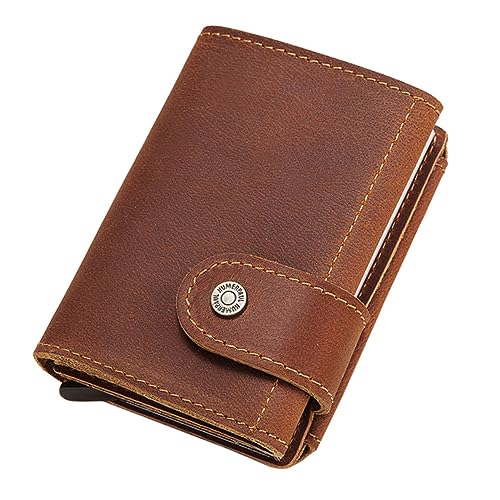 Ipetboom Geldbörse Echtem Vintage -Schutz Multifunktionales Kartenetui Für Kreditkarten Und Bargeld Portemonnaie Braun Für Täglichen Gebrauch von Ipetboom