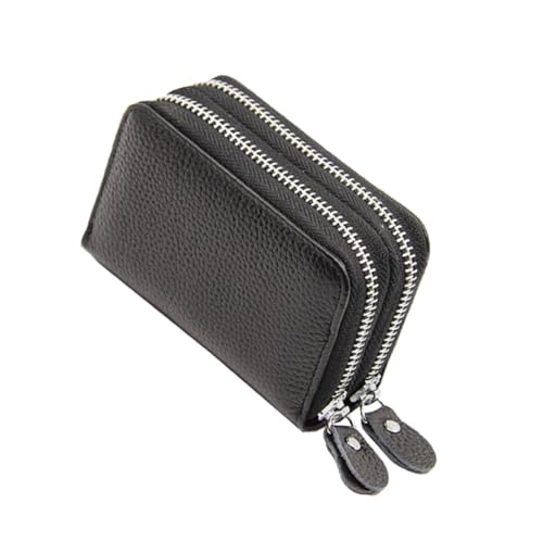 Ipetboom Geldbörse Mit Doppelreißverschluss Durch - Reißverschlussfächer Steckfächer Schlitz Münzfach Echtleder Mit Polyesterfutter von Ipetboom