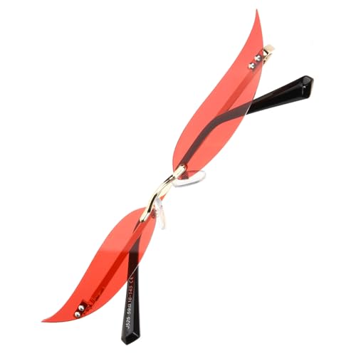 Ipetboom Randlose Damen Sonnenbrille Gold Rahmen Party Brille Lustige Schmale UV Schutz Brille für Foto und Karneval Ipetboom Randlose Damen Sonnenbrille Gold Rahmen Party Brille Lustige Schmale UV Schutz Brille für Foto und Karneval von Ipetboom