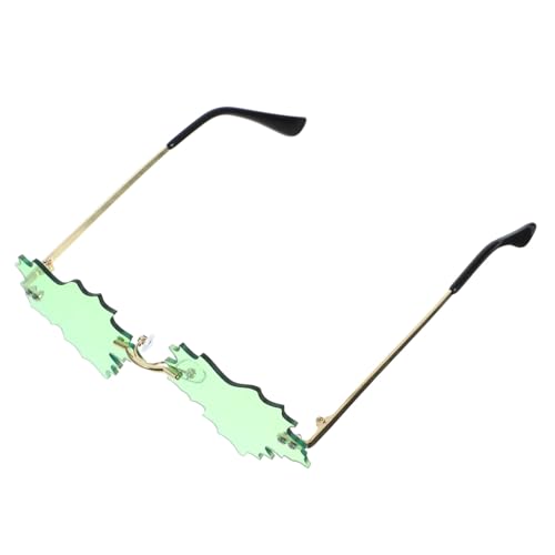 Ipetboom Randlose Grüne Baumblatt sonnenbrille Damen Leichte Bunte Partybrille mit UV schutz Auffällige Ausgefallene Festival Rave sonnenbrille für Erwachsene Ipetboom Randlose Grüne Baumblatt sonnenbrille Damen Leichte Bunte Partybrille mit UV schutz Auffällige Ausgefallene Festival Rave sonnenbrille für Erwachsene von Ipetboom