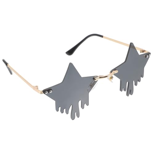 Ipetboom Randlose Sonnenbrille mit Stern design und Quasten Leichte Metallfassung UV schutz Unregelmäßige Form Modisch für Party Festival Strand und Alltag für Damen und Herren Ipetboom Randlose Sonnenbrille mit Stern design und Quasten Leichte Metallfassung UV schutz Unregelmäßige Form Modisch für Party Festival Strand und Alltag für Damen und Herren von Ipetboom
