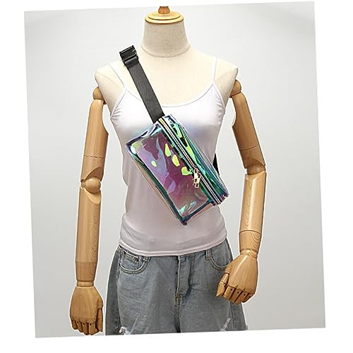 Ipetboom Reflektierende Holographische PU Gürteltasche Stilvolle Hüfttasche für Damen Herren Verstellbarer Gürtel für Reisen Sport Freizeit von Ipetboom