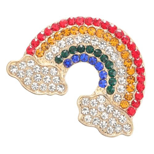 Ipetboom Regenbogen Brosche aus Legierung mit Strasssteinen Dekorative Anstecknadel für Kleidung Vielseitiges Accessoire für Damen für Hochzeiten Partys und Alltagsmode von Ipetboom