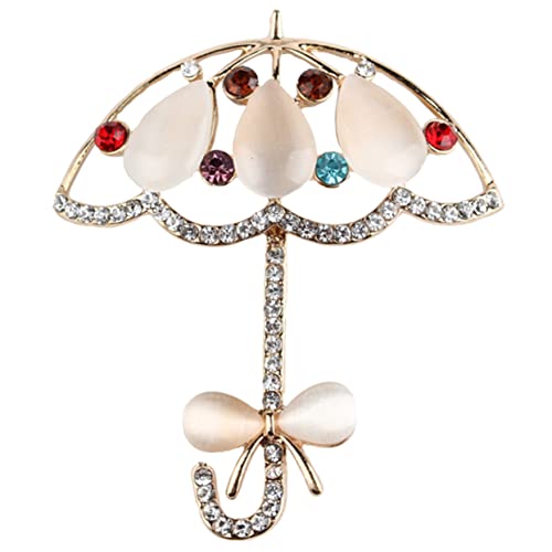 Ipetboom Regenschirm Anstecknadel für Damen Brosche mit Strasssteinen Dekorative Metallpin für Kleidung Taschen Hüte Schals Vielseitig Einsetzbar für Verschiedene von Ipetboom