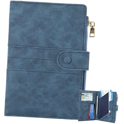 Ipetboom Reisepasshülle Multifunktionale Reisepass Brieftasche mit Karten und Ticketfach für Reisen Blau Sicherer Schutz für Ihre Reiseunterlagen Geeignet für Damen und Herren von Ipetboom