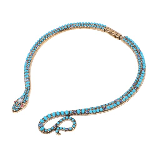 Ipetboom Retro Animal Schmuck Halskette aus Legierung mit Zirkonia Kurze Schlange Kette Halloween Kostüm Dekoration Modischer Damen Choker für Alltag und Party von Ipetboom