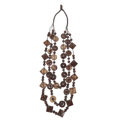 Ipetboom Retro Bohemia Halskette Kokosnuss Schale und Handgeknüpften Holzperlen für Damen Strandmode Schmuckanhänger Braun für Ipetboom Retro Bohemia Halskette Kokosnuss Schale und Handgeknüpften Holzperlen für Damen Strandmode Schmuckanhänger Braun für von Ipetboom