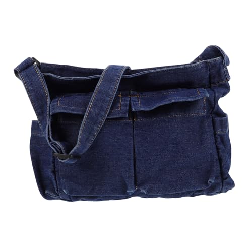 Ipetboom Retro Denim Umhängetasche Damen Vielseitige Schultertasche mit Großem Fassungsvermögen Leichter Crossbody Bag aus Robustem Jeansstoff für Arbeit Freizeit und Alltag von Ipetboom