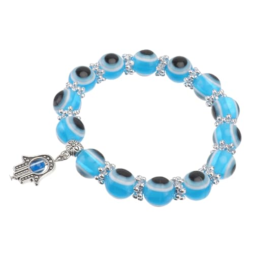 Ipetboom Retro Evil Eye Perlenarmband Damen Stilvolles Blaues Armband mit Bösem Auge Langlebiges Legierungsarmband Bequemer Schmuck für Alltag und Glücksbringer von Ipetboom
