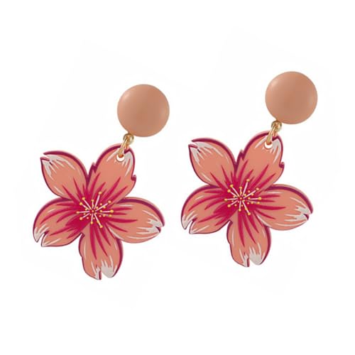 Ipetboom Retro Geometrische Blumen Ohrringe Damen Korean Style Ohrstecker Bunte Akryl Ohrschmuck Blumendesigns Geschenkidee von Ipetboom