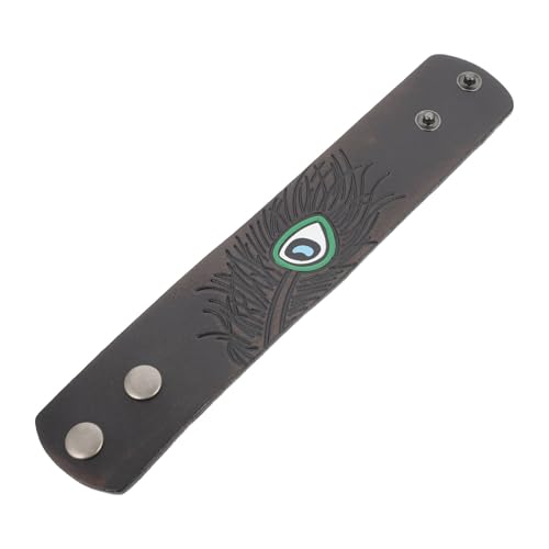 Ipetboom Retro Herren Armband Rindsleder Stilvolles Breites Punk Handschmuck Accessoire für Männer Elegantes Design Leicht Tragbar Individuell von Ipetboom
