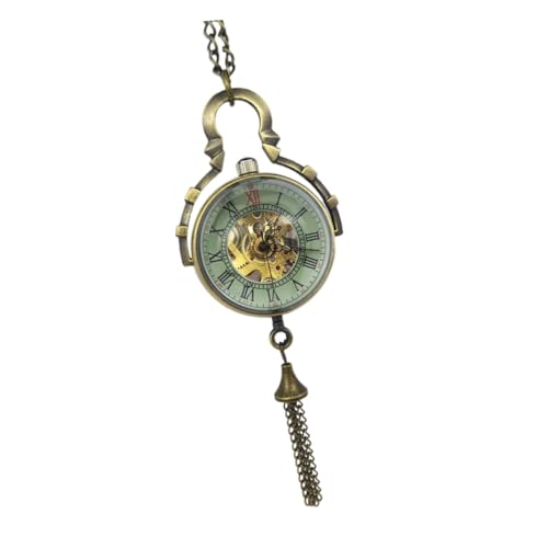 Ipetboom Retro Mechanische Taschenuhr Anhänger Hohles Kugel Design Handaufgezogen Antike Kupferfarbe Vintage Halskette für Damen und Herren Einzigartiges zu Weihnachten und Geburtstag von Ipetboom