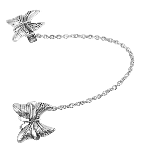 Ipetboom Retro Schmetterling Cardigan Clip mit Kette Vintage Kragenclip und Strickjacken Schalverschluss für Damen Einzigartiges Schmetterlingsdesign Vielseitiger Blusen und Pulloverclip von Ipetboom