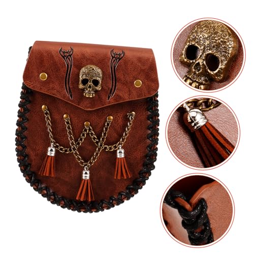 Ipetboom Mittelalterliche Geldbörse Aus Pu-Material Mit Vintage-Design Tragbare Hüfttasche Für Cosplay-Events Und Mottopartys Authentischer Renaissance-Look von Ipetboom