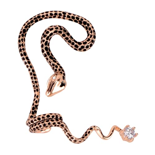 Ipetboom Retro Twined Snake Ohrclip Extravaganter Wickel Design Silber Nadel Modischer Ear Cuff für Damen Stilvoller Vintage Ohrschmuck Links Rosa Gold von Ipetboom