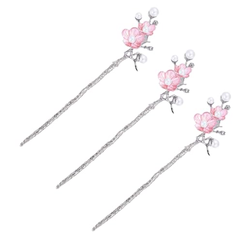 Ipetboom Retro-haarnadeln Im Chinesischen Stil 3 Stück Blumen-haarstäbe Haarnadel Haarschmuck Für Mädchen Rote Haarstäbe Haar-dekore von Ipetboom