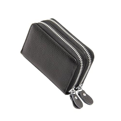 Ipetboom Rfid Blockierende Geldbörse mit Doppelreißverschluss Kartenfächer Münzfach Akkordeon Design Unisex Portemonnaie für Sichere Aufbewahrung von Karten und Bargeld Zufällige Farbe von Ipetboom