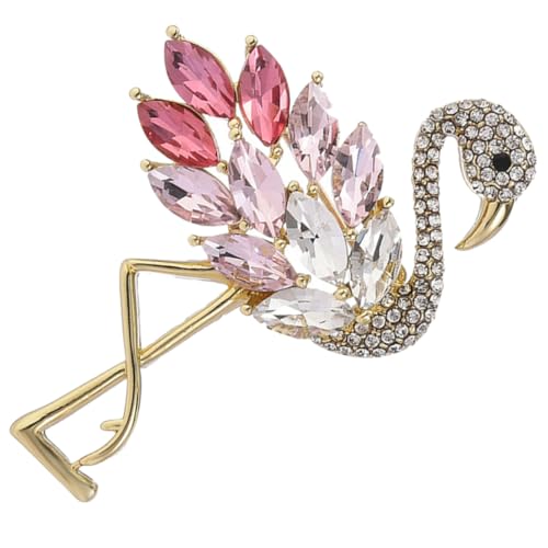 Ipetboom Rhinestone Flamingo Brosche Damen Anstecknadel Glitzernde Pin für Kleidung Jacken Mäntel Taschen Eleganter Modeschmuck für Hochzeit Party Business Events von Ipetboom