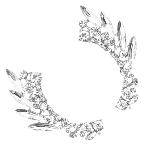Ipetboom Rhinestone Ohrclip Ohrklemme Ohrknochen Piercing Clip Ohrringe Damen Mädchen Modisch Leicht und Langlebig Silberfarbenes von Ipetboom