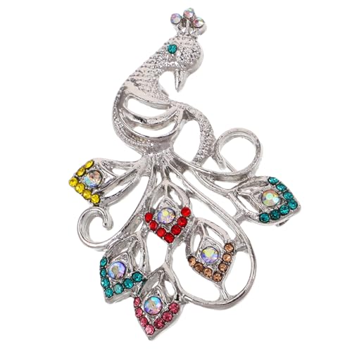 Ipetboom Rhinestone Pfau Brosche Anstecknadel mit Sicherem Verschluss Funkelnde Tiermotiv Schmuck für Damen Jacken Schals und Hüte Accessoire von Ipetboom