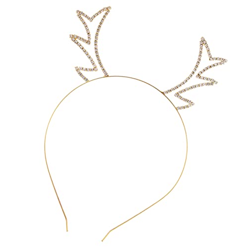 Ipetboom Rhinestone Rentier Geweih Haarreif Weihnachts Haarband Leicht Elastisch Einheitsgröße für Erwachsene Festlicher Haarschmuck Party Accessoire von Ipetboom