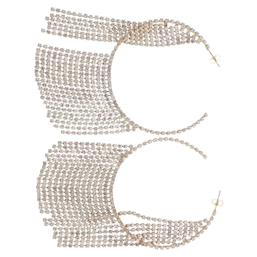 Ipetboom Creolen Mit Strassquasten Für Frauen Runde Glanz-ohrringe Für Party Und Hochzeit Funkelnder Schmuck Mit Baumelnden Quastenohrringen Strass-creolen Für Abschlussball von Ipetboom