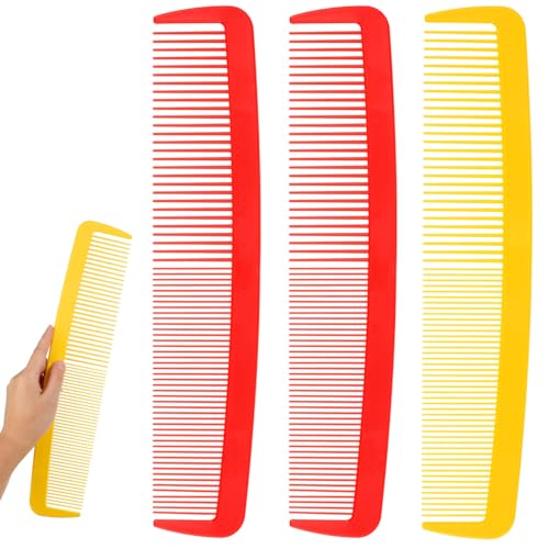 Ipetboom Riesige Haarstyling-Kämme – 3 Stück Natürliche Breite Zahnkämme Für Damen Und Herren Halloween-Kostüm-Requisiten Friseurwerkzeuge von Ipetboom