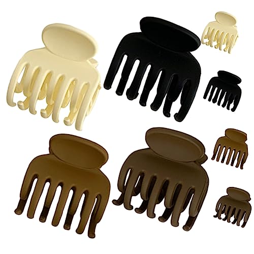 Ipetboom 8 Stück Haarklammern Für Frauen Haarspangen Für Dickes Haar Kleine Krallenclips in Schwarz Beige Braun Und Weiß Für Hochsteckfrisuren Hochzeiten Und Alltägliche Nutzung von Ipetboom