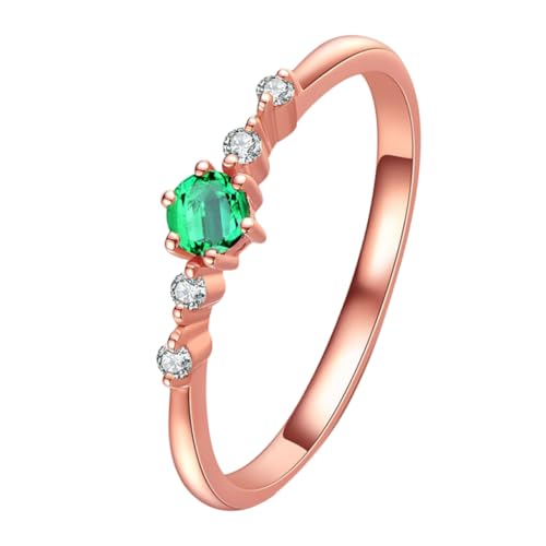 Ipetboom Roségold Ring Damen Verstellbar Metallring mit Bunten Strasssteinen Langlebig Leichter Schmuck für Alltag Party für Freundinnen und Familie von Ipetboom