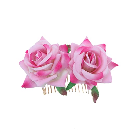 Ipetboom rote Rosengirlande Blumenkamm Braut haarschmuck Blumengirlande Tiara Haaraccessoires Rosenblütenkamm Hochzeit Kranz rosa Rosen Kopfbedeckung Kind von Ipetboom