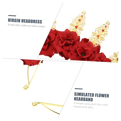 Ipetboom Rote Blumen Haarreif Haarschmuck mit Stilvollem Design Komfortabler Flexibler Kopfbedeckung für Festivals Hochzeiten Partys und Kostümfeste Modisches Accessoire für Damen und von Ipetboom