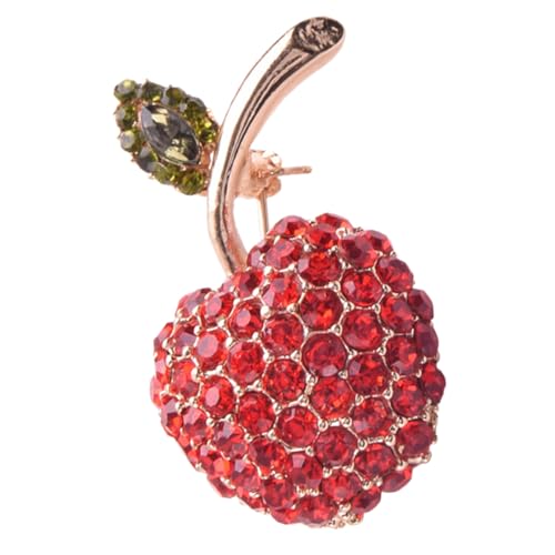 Ipetboom Rote Brosche Anstecknadel mit Funkelnden Strasssteinen Stola Schalnadel für Damen Eleganter Schmuck für Hochzeiten Partys und Business Events von Ipetboom