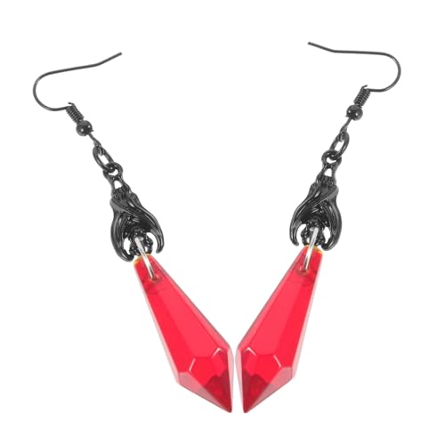 Ipetboom Rote Gothic Fledermaus Ohrringe Damen Hängend Leicht Halloween Schmuck Punk Ohrhänger Modeaccessoire für Party Alltag von Ipetboom