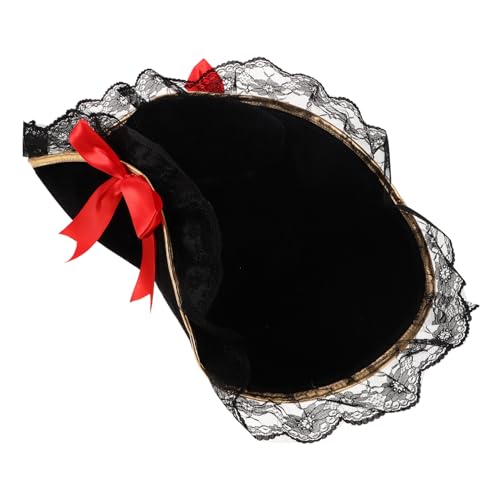 Ipetboom Rotes Piratenhut Damen Kostüm mit Samt Atmungsaktivem Mesh Leichter Formstabiler für Halloween Piratenparty Fasching Verstellbar und Langlebig von Ipetboom