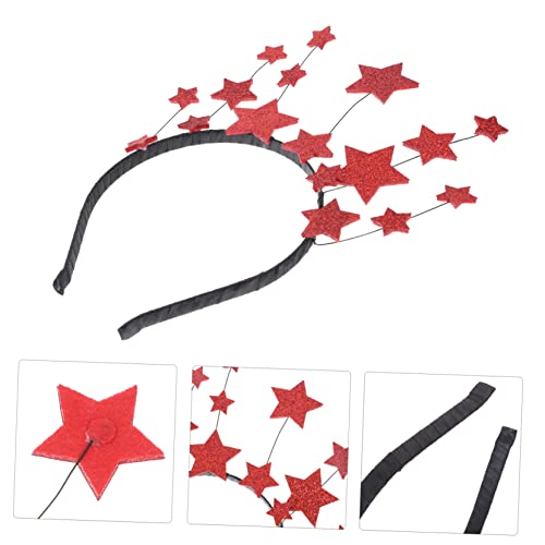 Ipetboom Rotes Stern Haarband Damen Bequemes Party Haarreif mit Stern Design Geburtstag Kopfschmuck für Maskenball Themenfeiern Cosplay und Festliche Anlässe von Ipetboom