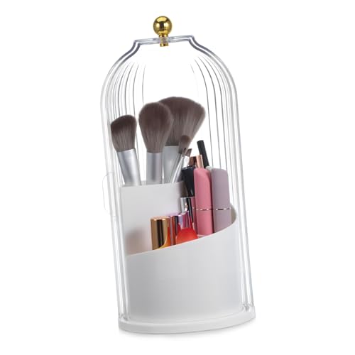 Ipetboom Rotierender Make-up-pinsel-organizer Mit Deckel Kosmetikpinselhalter Für Schlafzimmer Und Badezimmer Stehender Make-up-halter Für Arbeitsplatte von Ipetboom