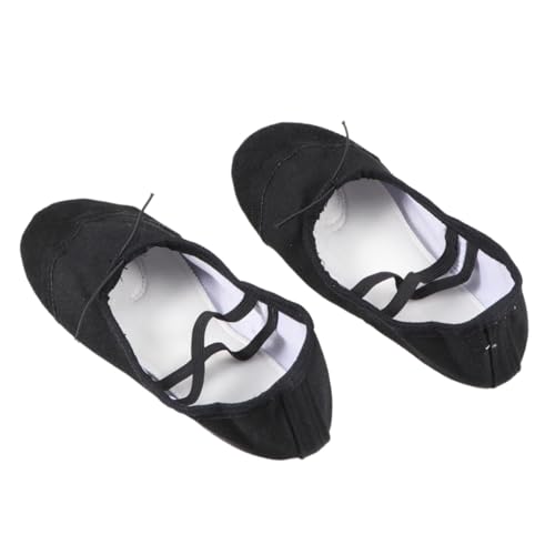 Ipetboom Rutsch Ballettschuhe aus Leichtem Canvas mit Elastischem Band für Erwachsene Professionelle rutschfeste Sohle Geeignet für Yoga Ballett Tanz und Schwarz von Ipetboom
