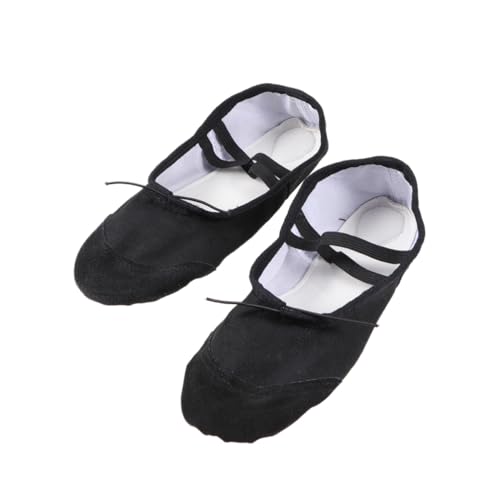 Ipetboom Rutsch Tanzschuhe mit Elastischem Band Leichte Ballettschläppchen aus Canvas für Erwachsene rutschfeste Ballettschuhe Geeignet für Yoga und Verschiedene Tanzarten von Ipetboom
