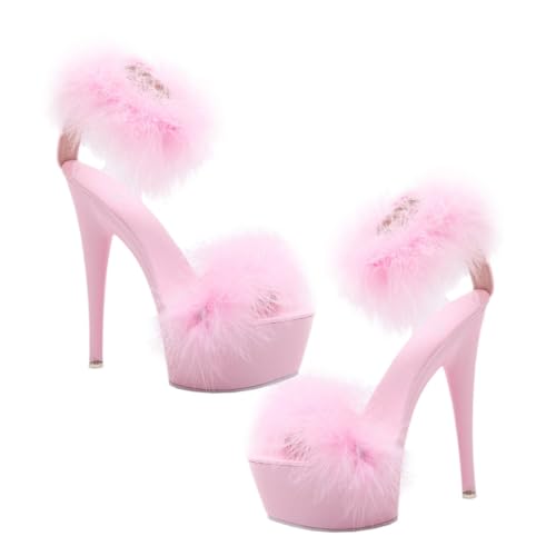 Ipetboom Sandalen Damen High Heels Überhöhter Absatz Rutschfest Modisch Komfortabel Damen Schuhe Sommer Party Elegant Rosa Zufällige Farbe Zufällige Farbe von Ipetboom