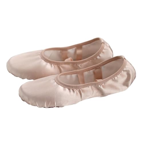 Ipetboom Satin Ballettschuhe Damen Halbsohle Tanzschläppchen Stretchband Leichte Atmungsaktive Ballettslipper für Anfänger und Profis von Ipetboom