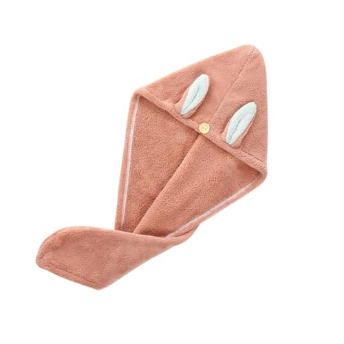 Ipetboom Saugfähige Fleece Haarturban Duschhaube mit Knopf Schnelltrocknend Schützender Trockenhut für Langes Haar Zeitsparend und Schonend für Bad und Make Up Anwendungen von Ipetboom