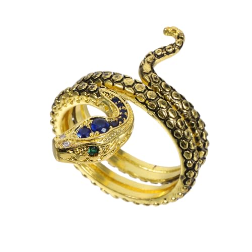 Ipetboom Schlangenring Unisex Stilvoll Kreativ Zirkonia Schmuck Damen Herren Mode Accessoire von Ipetboom