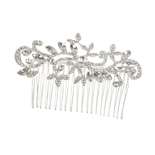 Ipetboom Schleier Haarkamm Haarschmuck Kopfschmuck aus Kristall Hochzeitsschleier Brautschleier für die Hochzeit Tiara modische Kopfbedeckungen braut haarkamm Strasssteine Requisiten Weiß von Ipetboom